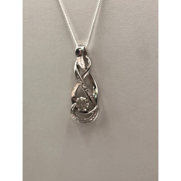 Kay Jewelers Sterling Silver and Diamond Infinity Knot Pendant Necklace - Picture 2 of 10